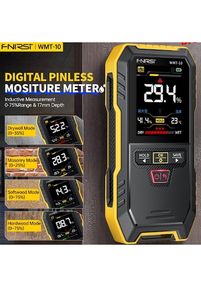 Fnirsi Wmt-10 Temassız Endüktif Ahşap Ve Duvar Nem Ölçer Higrometre
