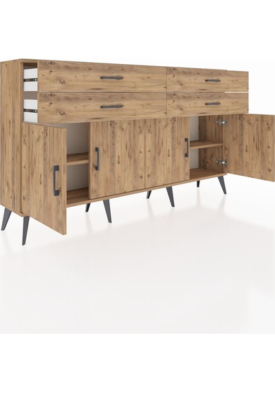 Arges Konsol 2 Raflı 4 Çekmeceli 8 Kapaklı 176x30x99 Çam-çam Çam-çam Arges Konsol 2 Raflı 4 Çekmeceli 8 Kapaklı 176x30x99 Çam-çam Çam-çam