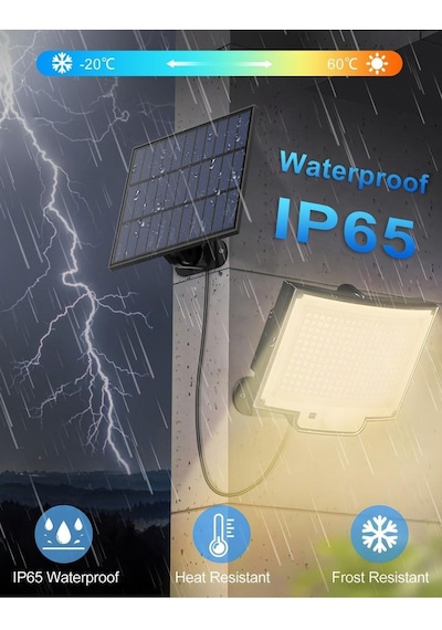 Greentech Güneş Enerjili, Hareket Sensörlü, 228 Boncuk Led Aydınlatma / Gt-sl33 228 Boncuk Led