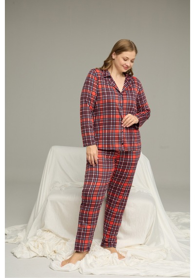 Siyah İnci Büyük Beden Battal Boy Gömlek Yaka Düğmeli Milan Örme Pijama Takım 25224324 Ekose Siyah İnci Büyük Beden Battal Boy Gömlek Yaka Düğmeli Milan Örme Pijama Takım 25224324 Ekose