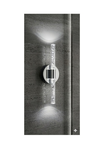 Bubbleflux Small 31 Cm Modern Tasarım Led Aplik - Duvar Lambası - Gümüş - Elektrikli - Kumandalı - Beyaz Led Gümüş Pilli