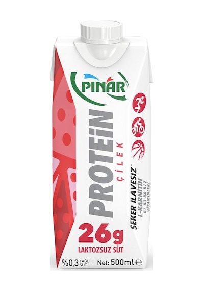 Pınar Protein Çilekli Laktozsuz Süt 500 Ml X 6 Adet