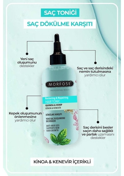 Morfose Kinoa & Kenevir İçeren Dökülme Karşıtı Saç Losyonu 300 ML