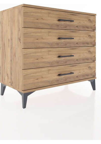 Hyperion Şifonyer 4 Çekmeceli 88x44x80 Çam-çam Çam
