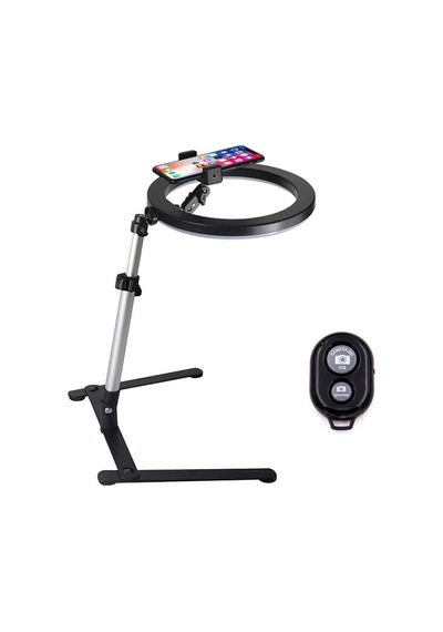 Microcase Işıklı Ürün Çekim Standı Tripod + Bluetooth Kumanda + Telefon Tutucu + Ring Halka Led Lamba- Al3056 Standart