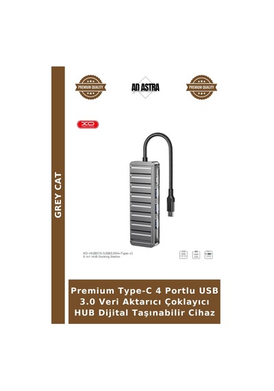 Premium Type-c 4 Portlu Usb 3.0 Veri Aktarıcı Çoklayıcı Hub Dijital Taşınabilir Cihaz