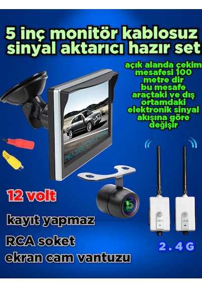 5 İnç Monitör Kablosuz Görüntü Aktarıcı Kit Kelebek Kamera Seti