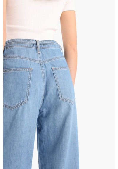 DeFacto Wide Leg Yüksek Bel Geniş Paça Uzun Yumuşak Jean Pantolon E1679AX25SMNM85