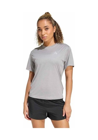 Adidas Running Essentials Kadın Gri Yuvarlak Yaka Tişört Gri