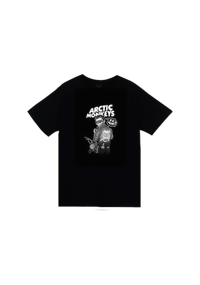 Stoned&Fame Arctic Monkeys Müzik Grubu Baskılı Unisex %100 Pamuk Siyah T-shirt SIYAH