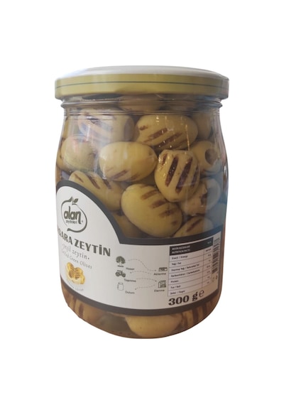 Alan Izgara Yeşil Zeytin Cam Kavanoz 300 G E