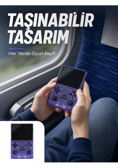 Kablosuz Kollu 3.5 İnç Ips Ekranlı Retro El Oyun Konsolu