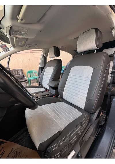 Volkswagen Passat B8 Uyumlu Araca Özel Oto Koltuk Kılıfı 158536 Siyah-Gri