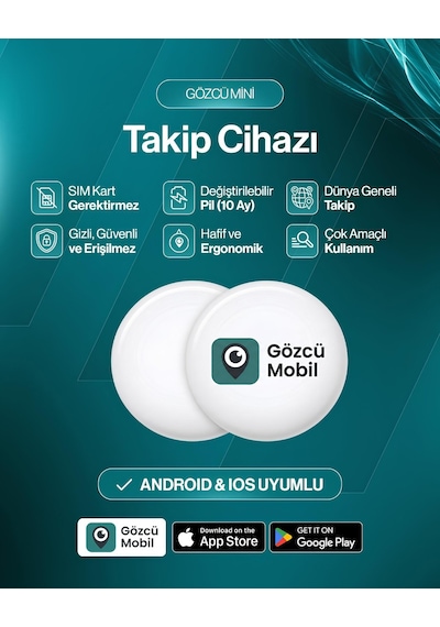 Gözcü Mobil Mini Gm002 Profesyonel Gps Takip Cihazı İos Ve Android Uyumlu Araba, Motor, Valiz, Evcil Hayvan Mıknatıslı Takip Cihazı Beyaz