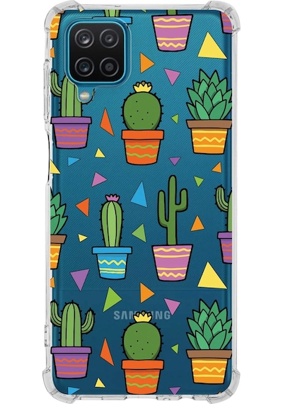 Prinrify Samsung Galaxy M32 Uyumlu Water Color 4 Baskılı Şeffaf Köşe Korumalı Antişok Kılıf