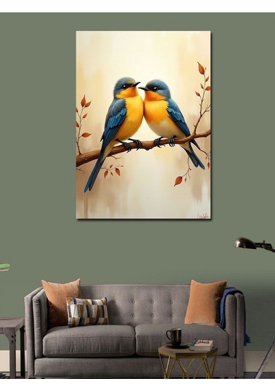 Kanvas Tablo Sevgi Dolu İki Kuş 70cmx100cm