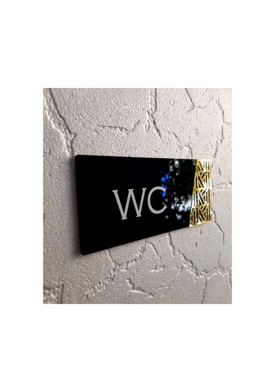 Smartad Black Pearl Serisi Gold Wc Yönlendirme Tabelası