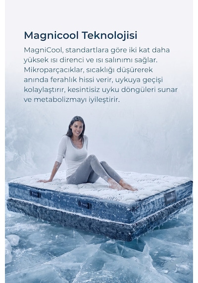 Magnicool 10 Firm Memory Foam Yatak 5 Bölgeli Destek Serin Uyku Teknolojisi Made İn Italy