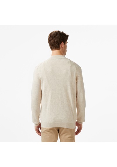 Nautica Erkek Krem Classic Fit Kazak Düz S57104t Krem