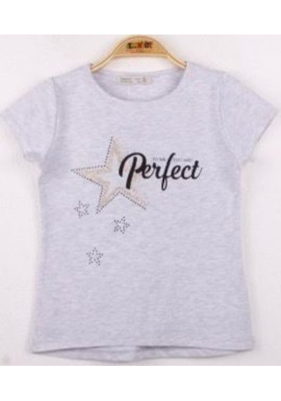 Toontoy Kids Toontoy Kız Çocuk Perfect Yıldız Baskılı Tişört Pudra