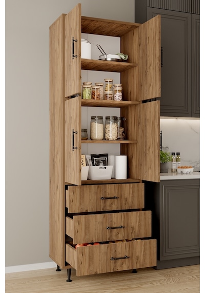 Aeka Ae-3020 Irmak 4 Kapaklı Çok Amaçlı Dolap 3 Çekmeceli Raflı Mutfak Kiler Banyo 195x63x35 Çok Amaçlı Dolap Çam - Çam Aeka Ae-3020 Irmak 4 Kapaklı Çok Amaçlı Dolap 3 Çekmeceli Raflı Mutfak Kiler Banyo 195x63x35 Çok Amaçlı Dolap Çam - Çam
