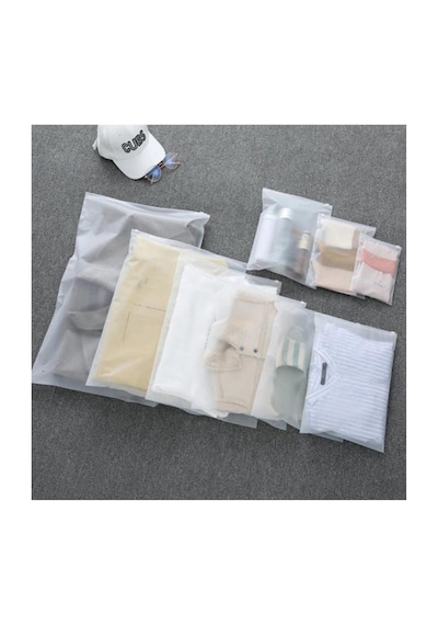 20 X 20 Cm Fermuarlı Buzlu Kargo Poşeti -130mikron 10 Adet Valiz Ve Dolap Içi Düzenleyici Buzlu 10