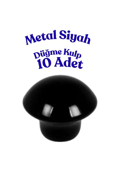 10 Adet Metal Yuvarlak Düğme Kulp - Çocuk Odası, Mutfak Ve Dolap İçin Modern Çekmece Kulbu Siyah Siyah