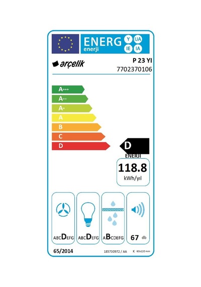 Arçelik P 23 YI Duvar Tipi Davlumbaz