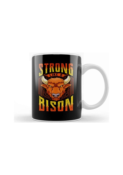 Fierce Strong Like A Bison Wild Animal Strength Kupa Bardak Porselen No7050 Karışık