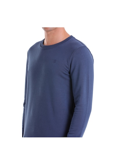 Hatemoğlu İndigo Regular Fit Düz Pamuklu Bisiklet Yaka Sweatshirt İndigo