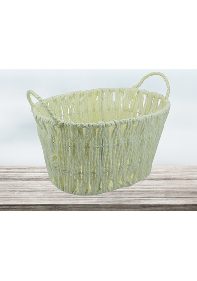 Kulplu Oval Sepet - 24 X 18 X 14 Cm Çok Renkli