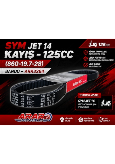 Sym Jet 14 Kayış-125cc 860-19.7-28 -bando-arr3264 Siyah