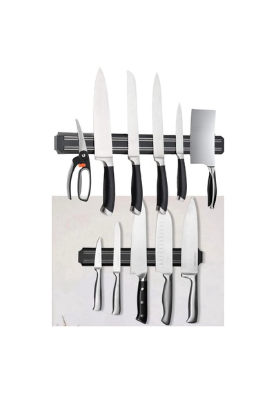 Mıknatıslı Paslanmaz Duvar Bıçak Askısı Standı 33 Cm Pratik Metal Askısı Mutfak Askısı Metal Çok Ren Diğer