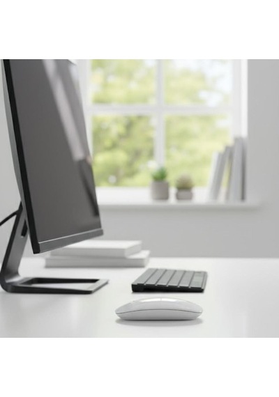 Beyaz Renkli Ergonomik Sessiz Kablosuz Mouse Usb Alıcılı, Ofis Ve Oyun İçin Konforlu Bilgisayar Faresi Ms6310 Açık Mavi