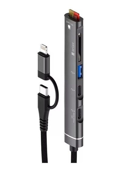 Çoklayıcı Adaptör 5in1 Apple iPhone Uyumlu İle Uyumlu Type-c/lightning To Usb A, Sd Card Tf Card MacBook Uyumlu Çevirici Adaptör Çok Portlu Çoklayıcı 5 İn 1 Usb Hub Otg-019e Siyah Sku: Zeusb0fg87hr2r