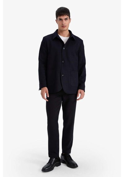Defacto Regular Fit Polo Yaka Blazer Ceket G3832ax25wnnv82 Lacivert-nv82