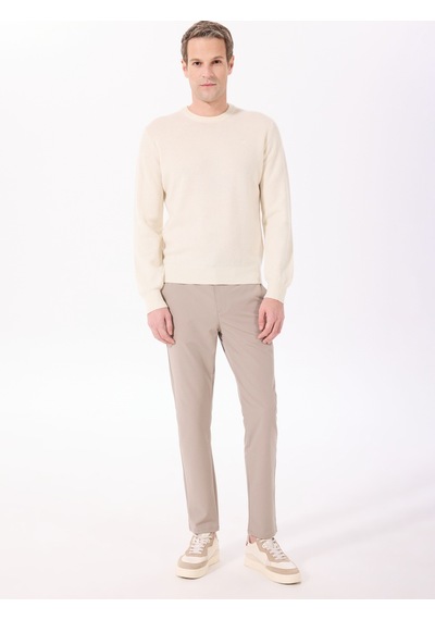 Hackett Ekru Erkek Bisiklet Slim Fit Kazak Hm703237
