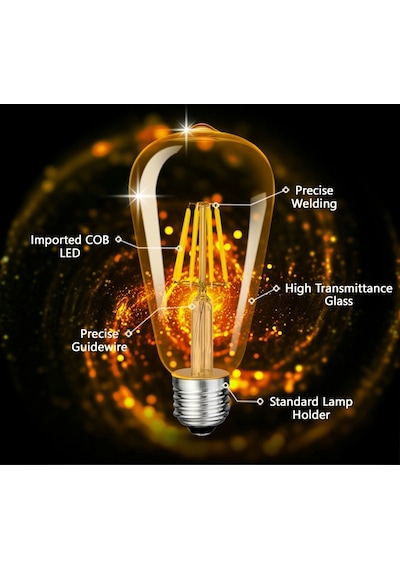 On Adet Rustik Led Ampül Dekoratif Ampül Edison Ampül