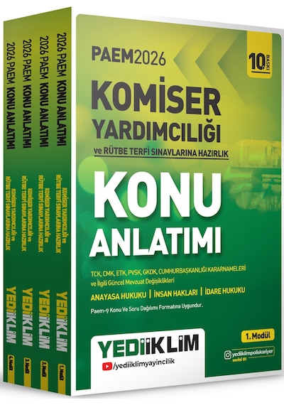 Yediiklim 2026 Paem Komiser Yardımcılığı Ve Rütbe Terfi Sınavlarına Hazırlık Konu Anlatımı Seti 4 Modül