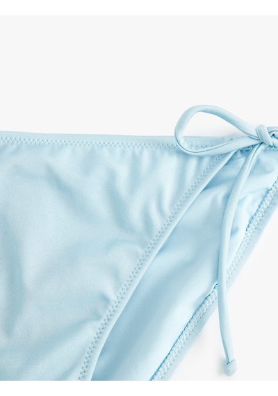 Koton Parlak Brazilian Bikini Altı Yanları Bağlama Detaylı Mavi 4sak00147mm Mavi