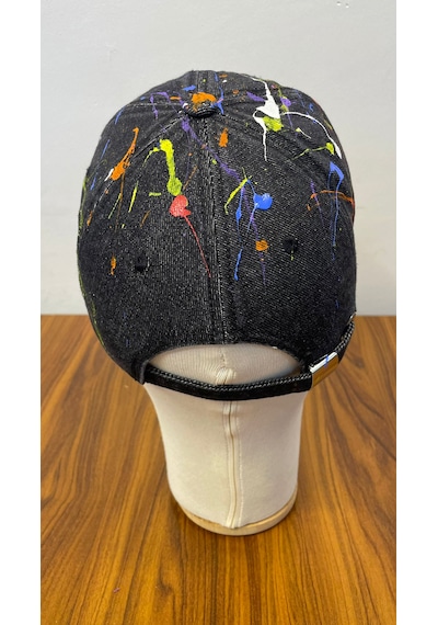 Jean Denim Kot Kumaş Vintage Unisex Cap Şapka Füme - Siyah