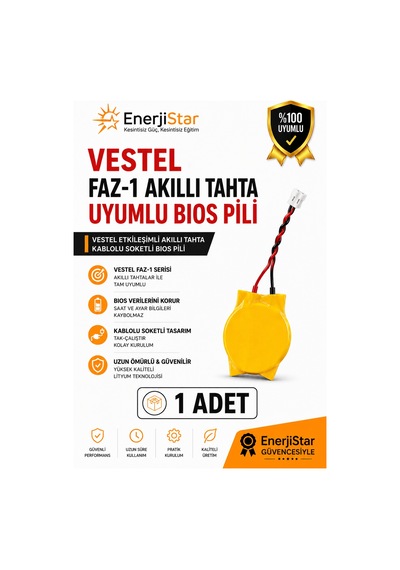 Vestel Etkileşimli Faz-1 Akıllı Tahta Cr2032 Kablolu Soketli Bios Pili