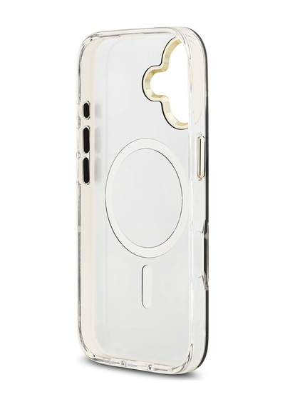 Apple Uyumlu iPhone 17 Kılıf Guess Lisanslı Metal Kamera Çerçeveli Simli Peony Aynalı Kapak Gümüş Gümüş