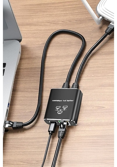 Gigabit Ethernet Anahtarı 2 Bağlantı Noktalı 1000mbps, Rj45 Çoğaltıcı Ethernet Splitter