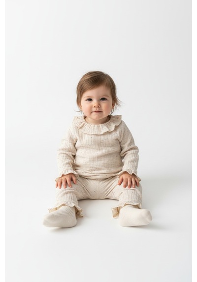 Tiffany Baby & Kids Nope Müslin Newborn Tasarımlı 2li Takım Bej