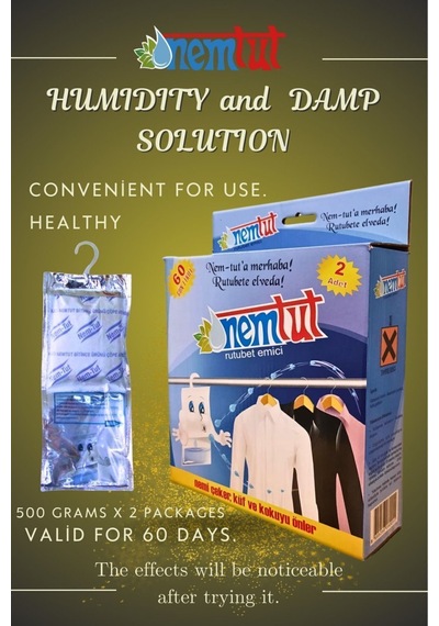 Dehumidifier Moisture Absorber Odor Remover Mold & Corrosion Preventive 1 Kg 1 Box / 2 Packs