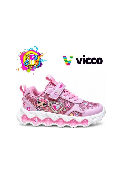 Vicco Vicoo Olmo Akıllı Bağcıklı Işıklı Ortopedik Çocuk Spor Ayakkabı Pudra