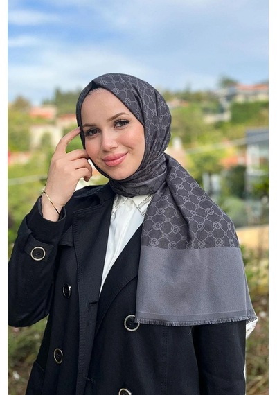 Aker Elegance Monogram Şal 913 Gri