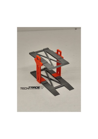 1/64 Ölçek Diorama 2 Araçlık Lift Turuncu-gri