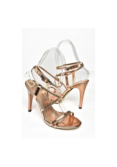 Fox Shoes S997066334 Bronz Ayna İnce Topuklu Kadın Ayakkabı Bronz